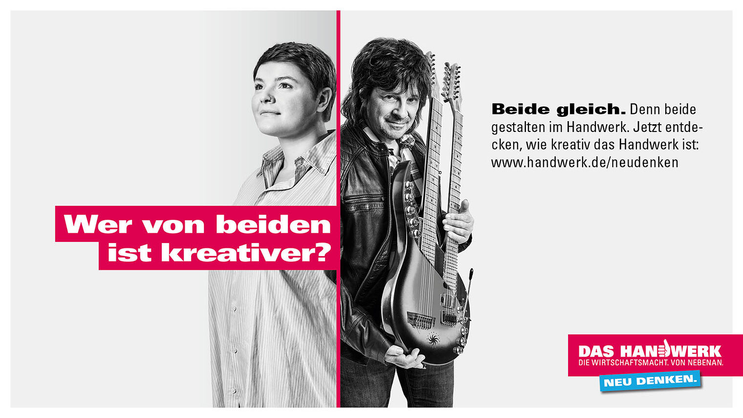 Plakatmotiv: Lina Reitz und Boris Dommenget gestalten beide im Handwerk.